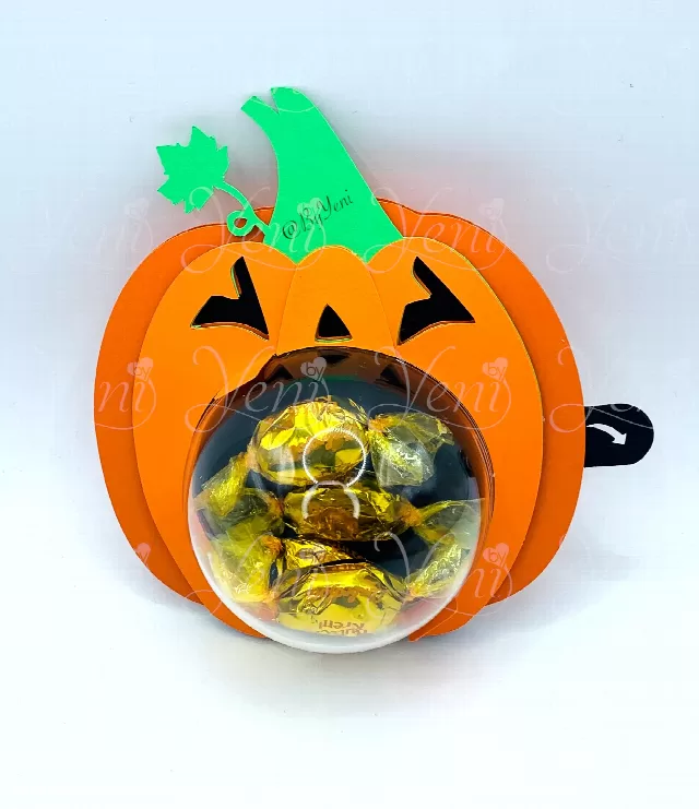 Pumpkin Spooky candy holder - For 4 sizes - Svg and Studio files