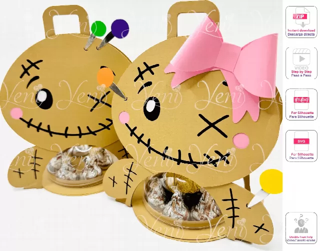 Voodoos candy holder - For 8cm / 3.15” Sphere - Svg and Studio files