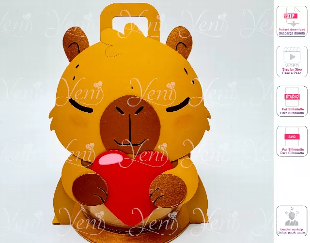 Capybara candy holder - For 8cm / 3.15” Sphere - Svg and Studio files