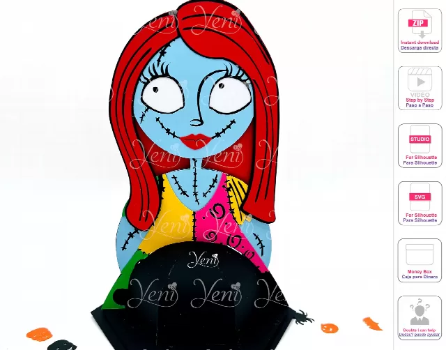 Sally candy box - Svg and Studio files
