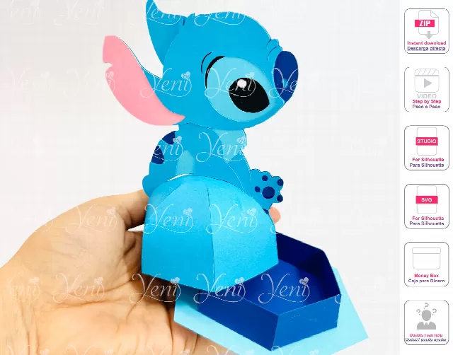 Stitch candy box - Svg and Studio files