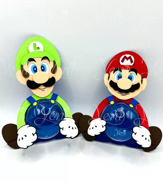Mario and Luigi Brothers candy holder - For 8cm / 3.15" Sphere - Svg and Studio files