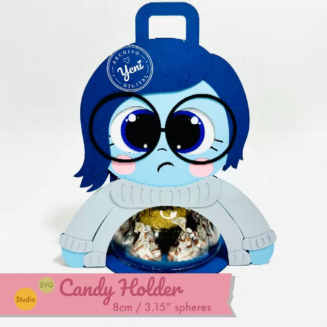 Sadness Candy Holder  - For 8cm / 3.15” Sphere - Svg and Studio Files