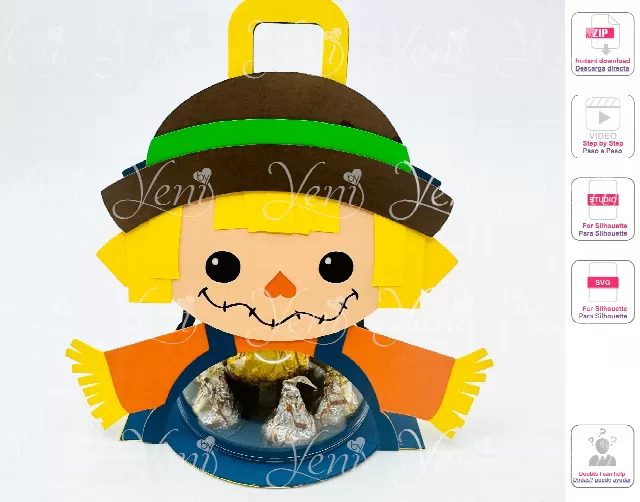 Scarecrow candy holder - For 8cm / 3.15” Sphere - Svg and Studio files