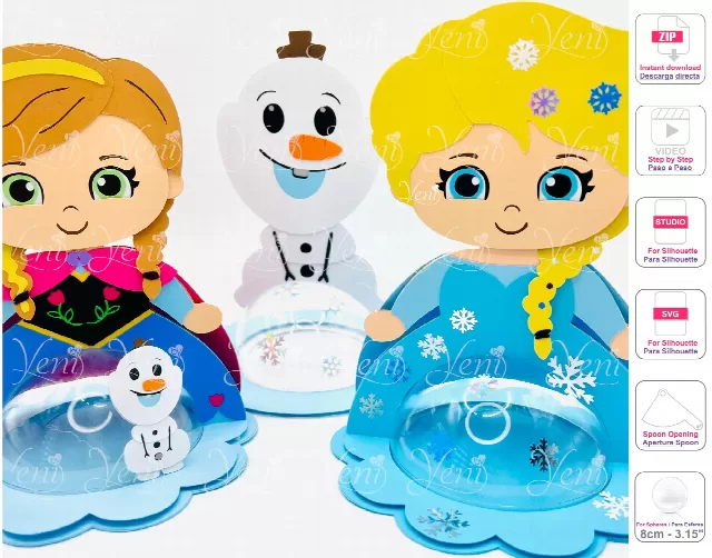 Frozen candy holders - For 8cm / 3.15" Sphere - Svg and Studio files