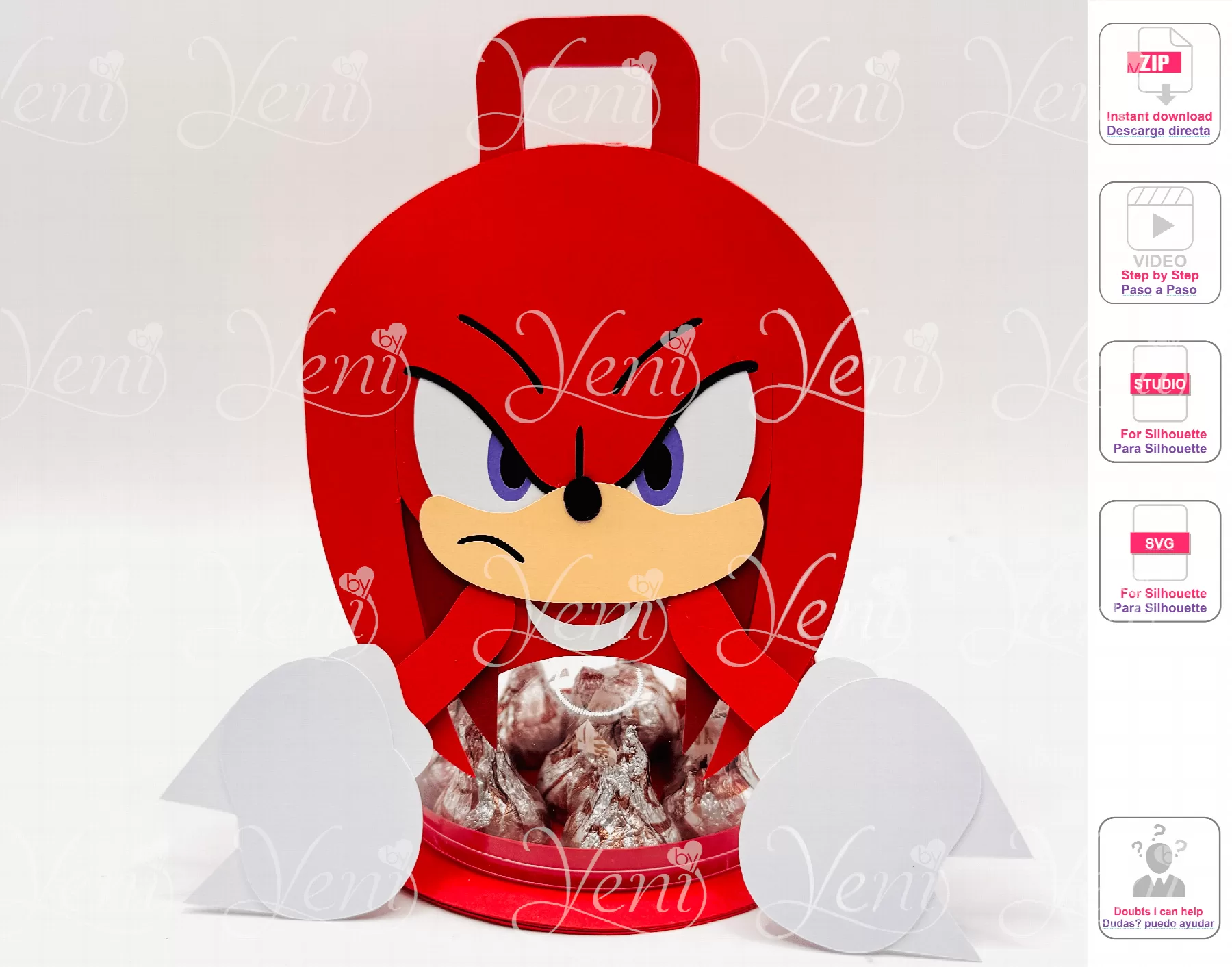 Knuckles Candy Knuckles candy holder - For 8cm / 3.15” Sphere -Svg and Studio files ...