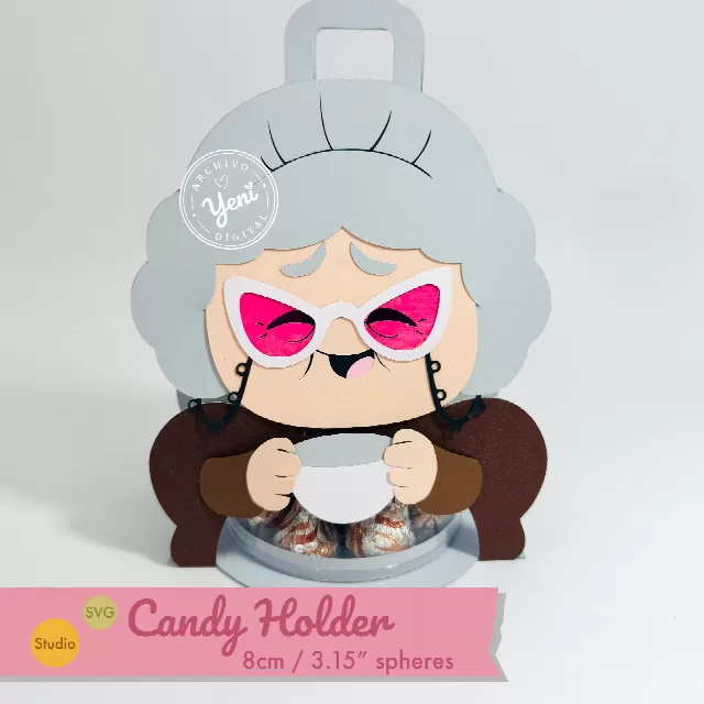 Nostalgia Candy Holder - For 8cm / 3.15” Sphere - Svg and Studio files
