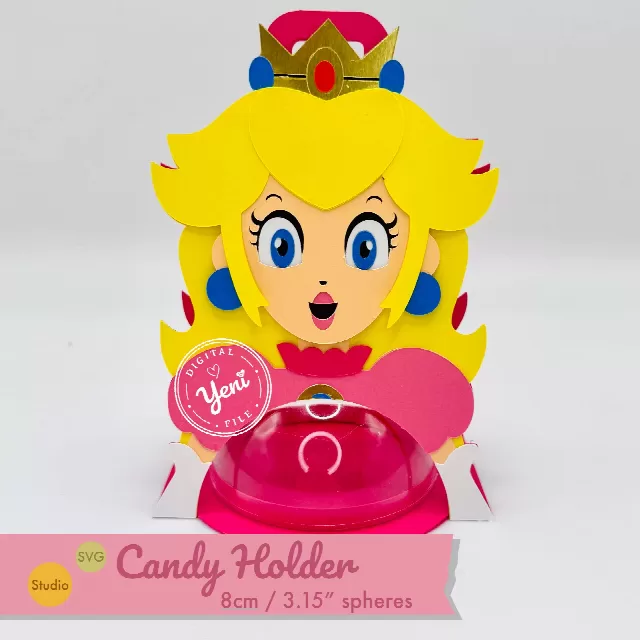 Peach candy holder - For 8cm / 3.15" Sphere - Svg and Studio files 