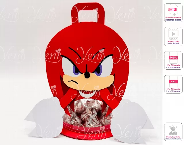 Knuckles candy holder - For 8cm / 3.15” Sphere -Svg and Studio files
