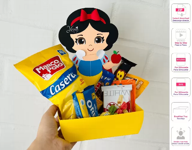 Snow White Breakfast Tray / projects for papercraft / Digital File - Studio, Svg