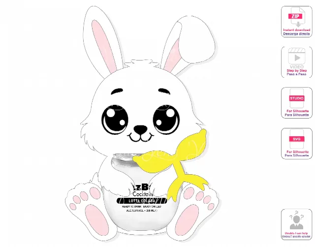 Bunnies Buzzballz holder - SVG (cricut or scanandcut)- Studio (Silhouette) file for / Digital File - Easter