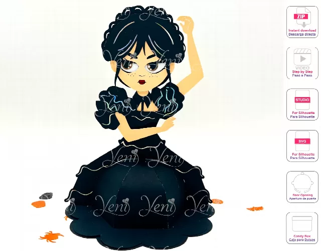 WITH Box Wednesday candy holder - Digital Files  - svg -studio