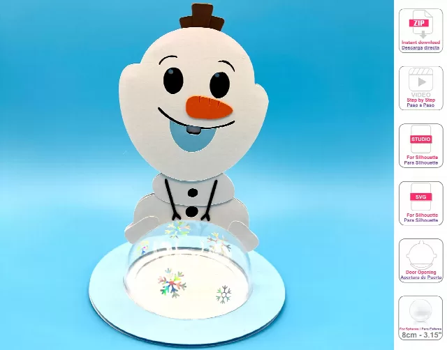 Olaf candy holder - For 8cm / 3.15" Sphere - Svg and Studio files