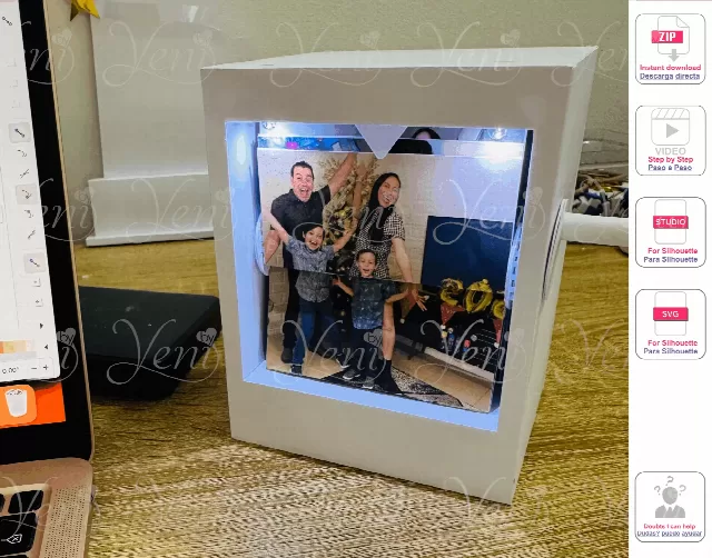 Cut File - Flipbox Photos / 16 photos / digital file / Svg (Cricut and Brother) Studio (Silhouette) file / DIY Personalized Gift