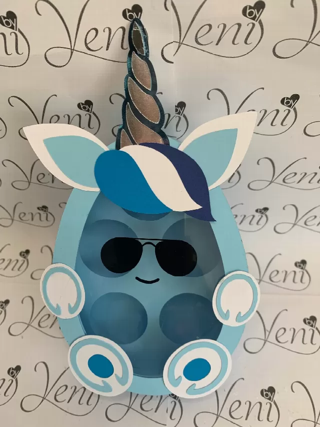 SVG (cricut or scanandcut)- Studio (Silhouette) file for Unicorn Candy Box / Digital File - for egg chocolates and Ferrero