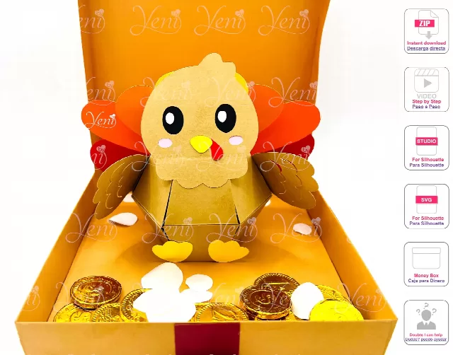 Turkey Candy Box - Svg and Studio files