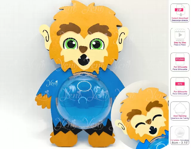 Werewolf candy holder - For 8cm / 3.15" Sphere - Svg and Studio files