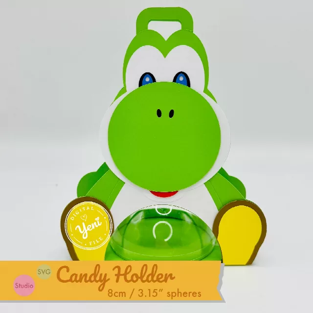 Yoshi candy holder - For 8cm / 3.15” Sphere - SVG and Studio files