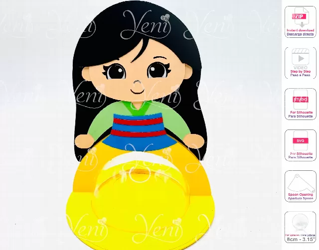 Mulan candy holder - For 8cm / 3.15" Sphere - Svg and Studio files