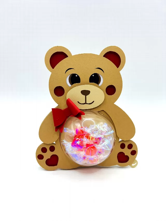 Teddy Bear candy holder - For 4 sizes - Svg and Studio files