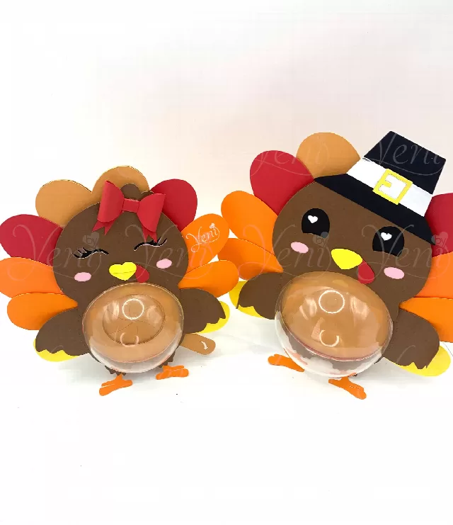 Turkey couple candy holder - For 4 sizes - Svg and Studio files