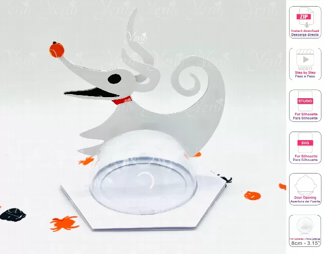 Zero candy holder - For 8cm / 3.15" Sphere - Svg and Studio files