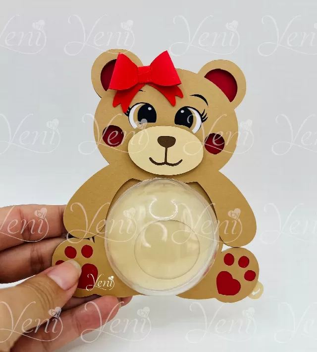 Teddy Bear Girl candy holder - For 4 sizes - Svg and Studio files