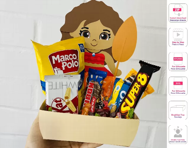 Moana Breakfast Tray / projects for papercraft / Digital File - Studio, Svg
