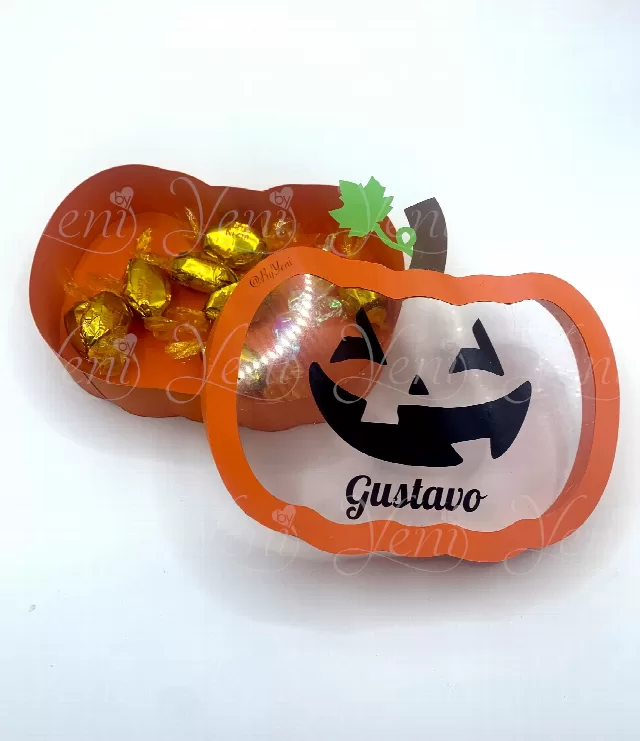 SVG (cricut or scanandcut)- Studio (Silouette) file for Pumpkin candy box - Digital File Svg and Studio WITH LID / Halloween