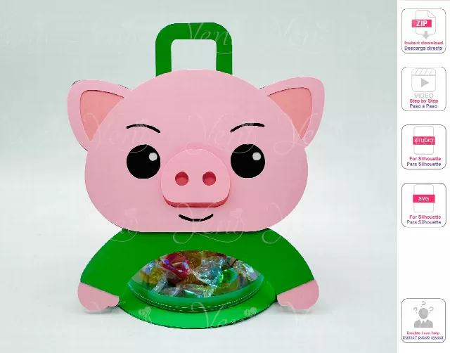 Hoggie  candy holder - For 8cm / 3.15” Sphere - Digital Files  - svg -studio