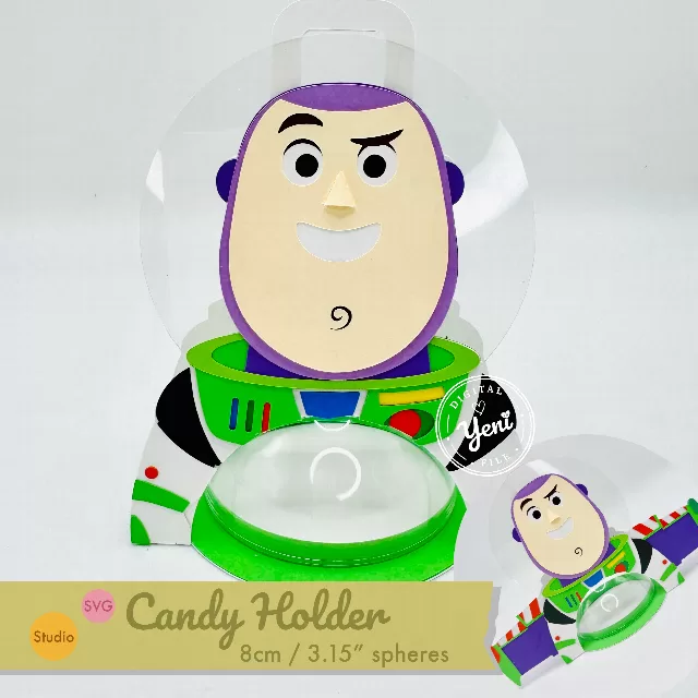 Buzz Lightyear candy holder - For 8cm / 3.15” Sphere - SVG and Studio files