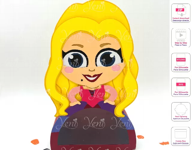 Sarah Candy Box - Svg and Studio files