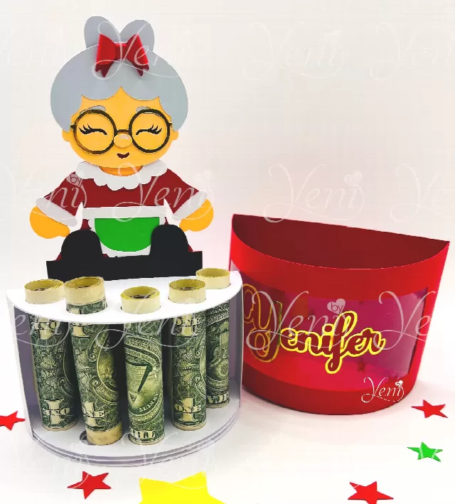 Mrs. Claus Money Holder - Svg and Studio files