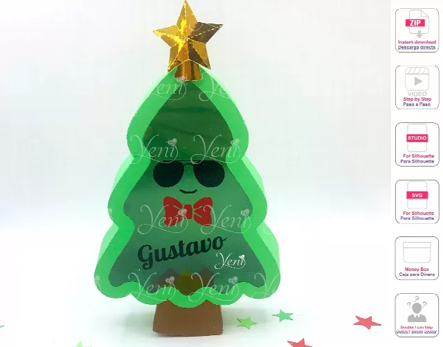 Christmas Tree Candy Box - Svg and Studio files
