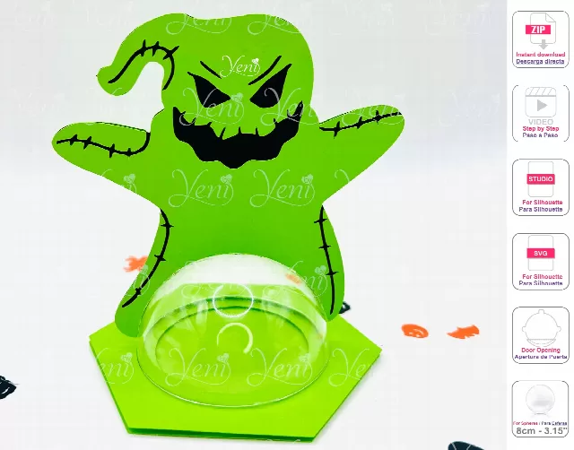 Oogie Boogie candy holder - For 8cm / 3.15" Sphere - Svg and Studio files