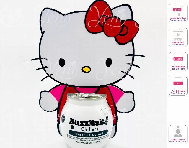 Hello Kitty Buzzballz holder - Svg and Studio files
