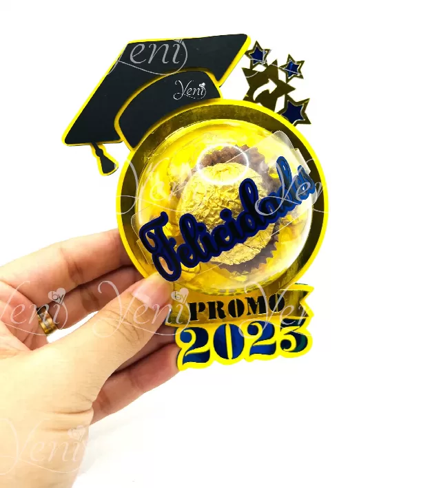 Graduation candy holder 2023 to 2026 years - For 4 sizes Sphere - Svg and Studio files 