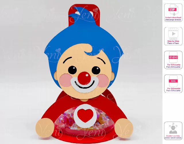 Plim Plim candy holder - For 8cm / 3.15” Sphere - Svg and Studio files