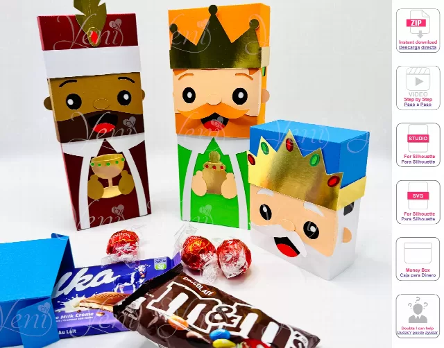 Three Wises Treat Box  - Digital File - Studio and Svg