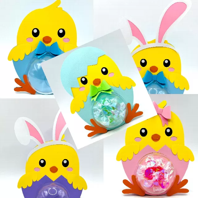 Easter Chick candy holder - For 8cm / 3.15" Sphere - Svg and Studio files