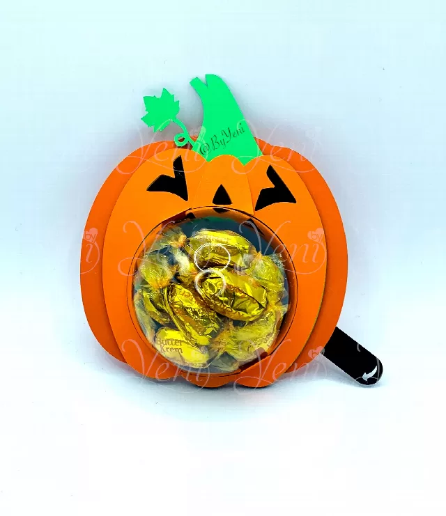 Pumpkin Spooky candy holder - For 4 sizes - Svg and Studio files